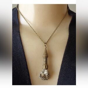 Castle Tower Necklace with Pyrite